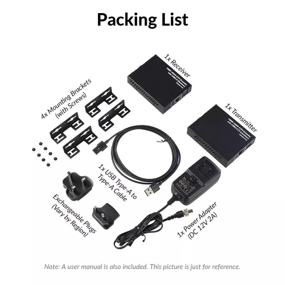 HDMI USB KVM-удлинитель с PoE по Cat 5e/6/6a 